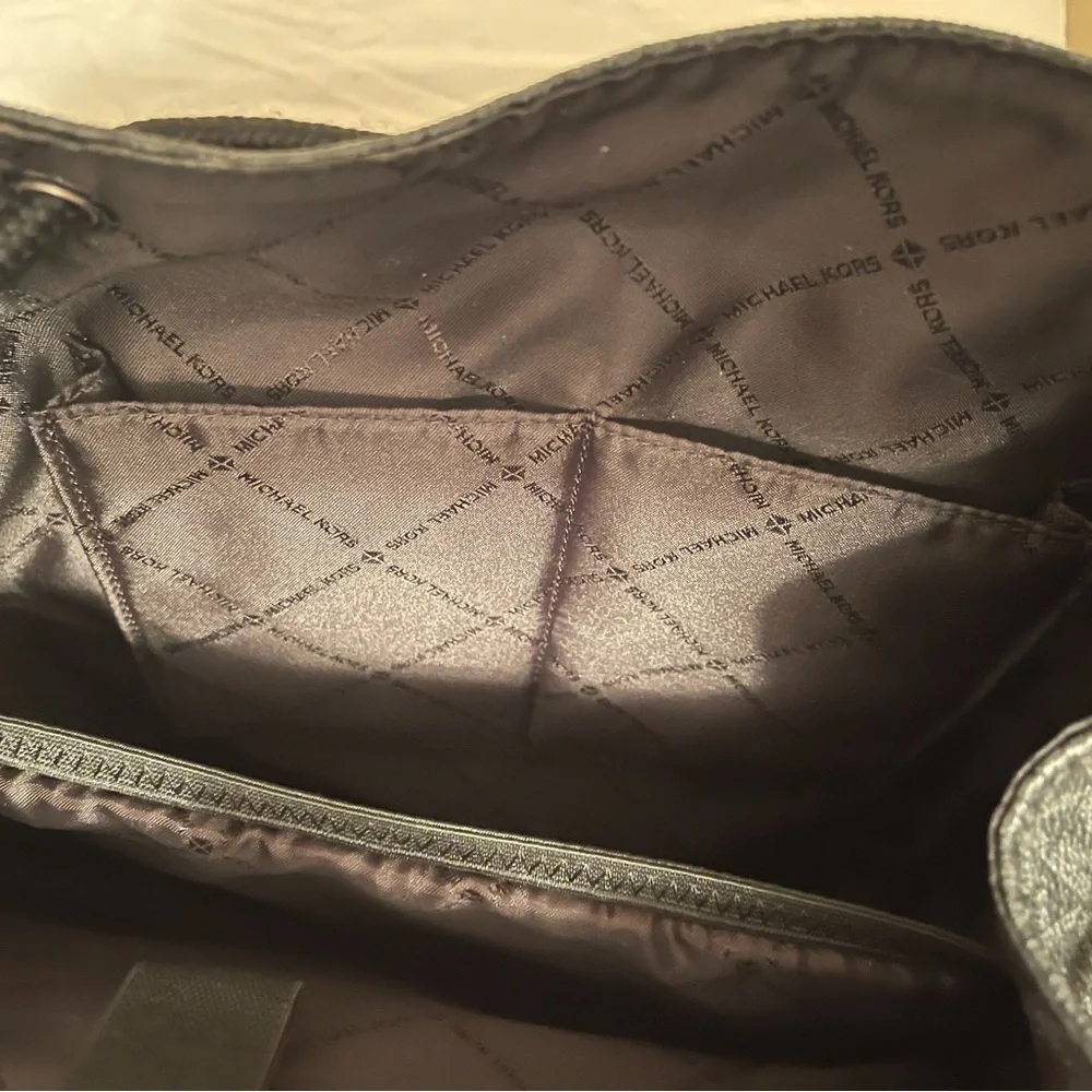 MICHAEL KORS Backpack Cooper Logo Rucksack Black Total Pattern